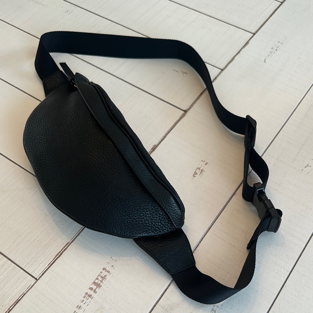 Melrose and Market Black Faux Leather Crossbody Bag Waist Bag Adjustable strap
